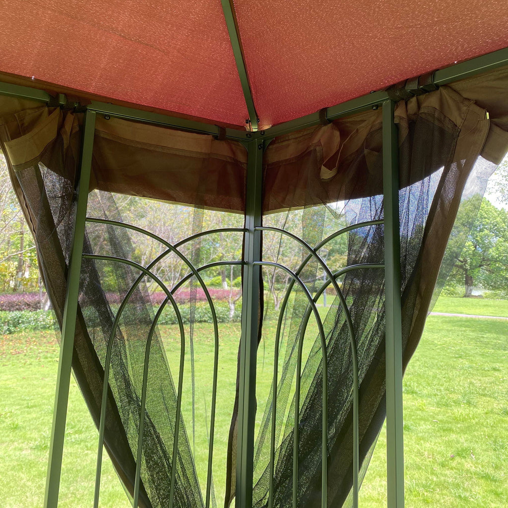13 0 Outdoor Patio Gazebo Canopy Tent With Ventilated Double Roof And Mosquito Net