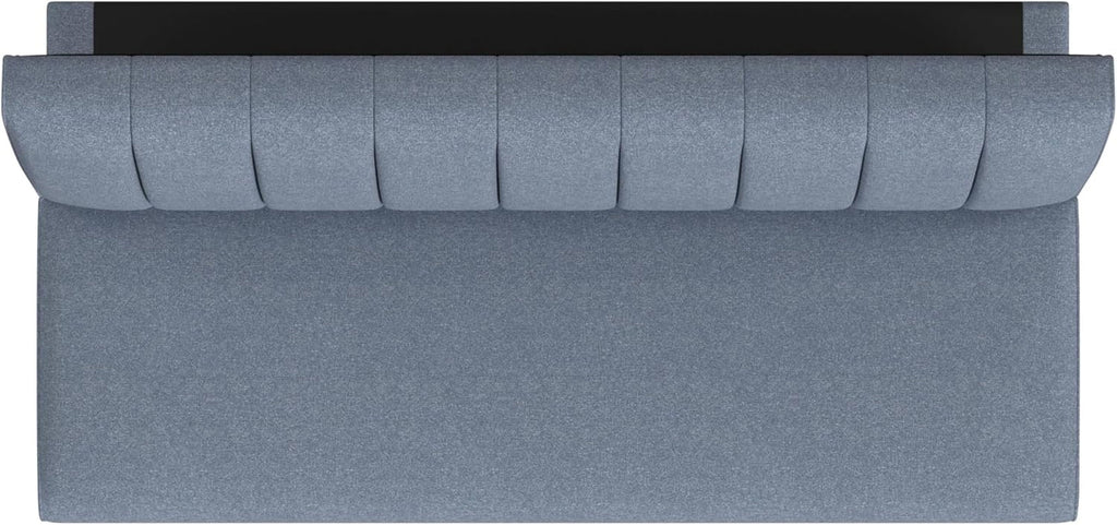 Blue Upholstered Convertible Futon Sofa Bed Dormitory