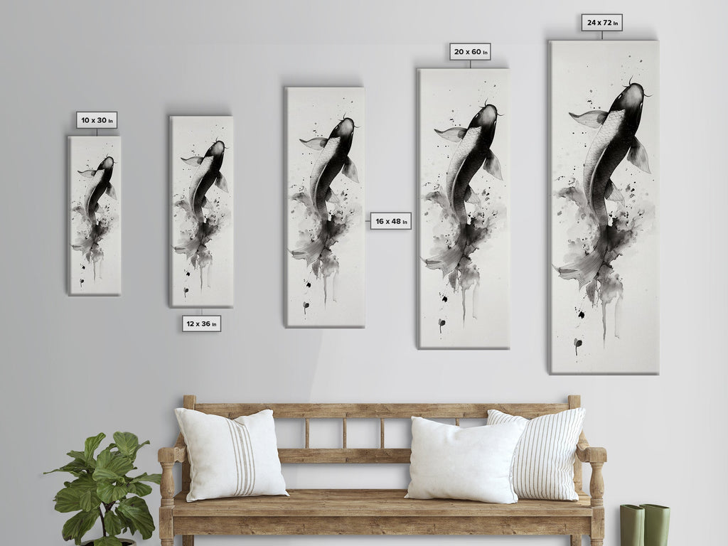 Tall Skinny Koi Fish Painting Print