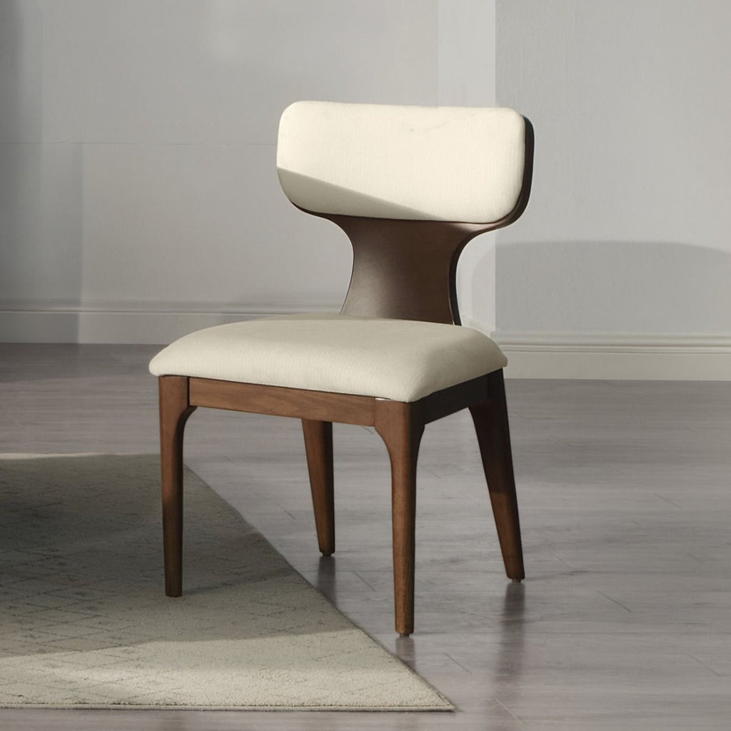 Koen Beige & Brown Oak Side Chairs, Set of 2