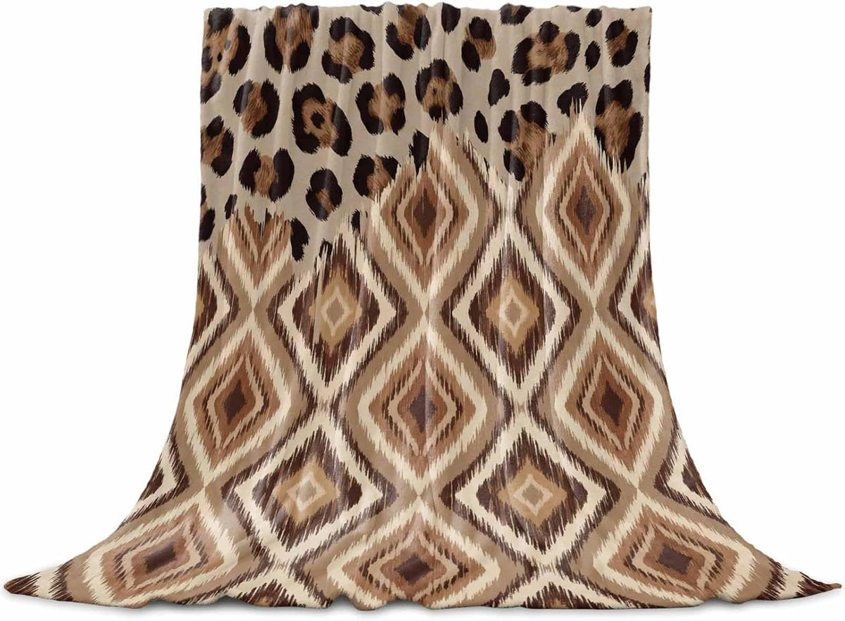 Leopard-Print Flannel Throw Blanket