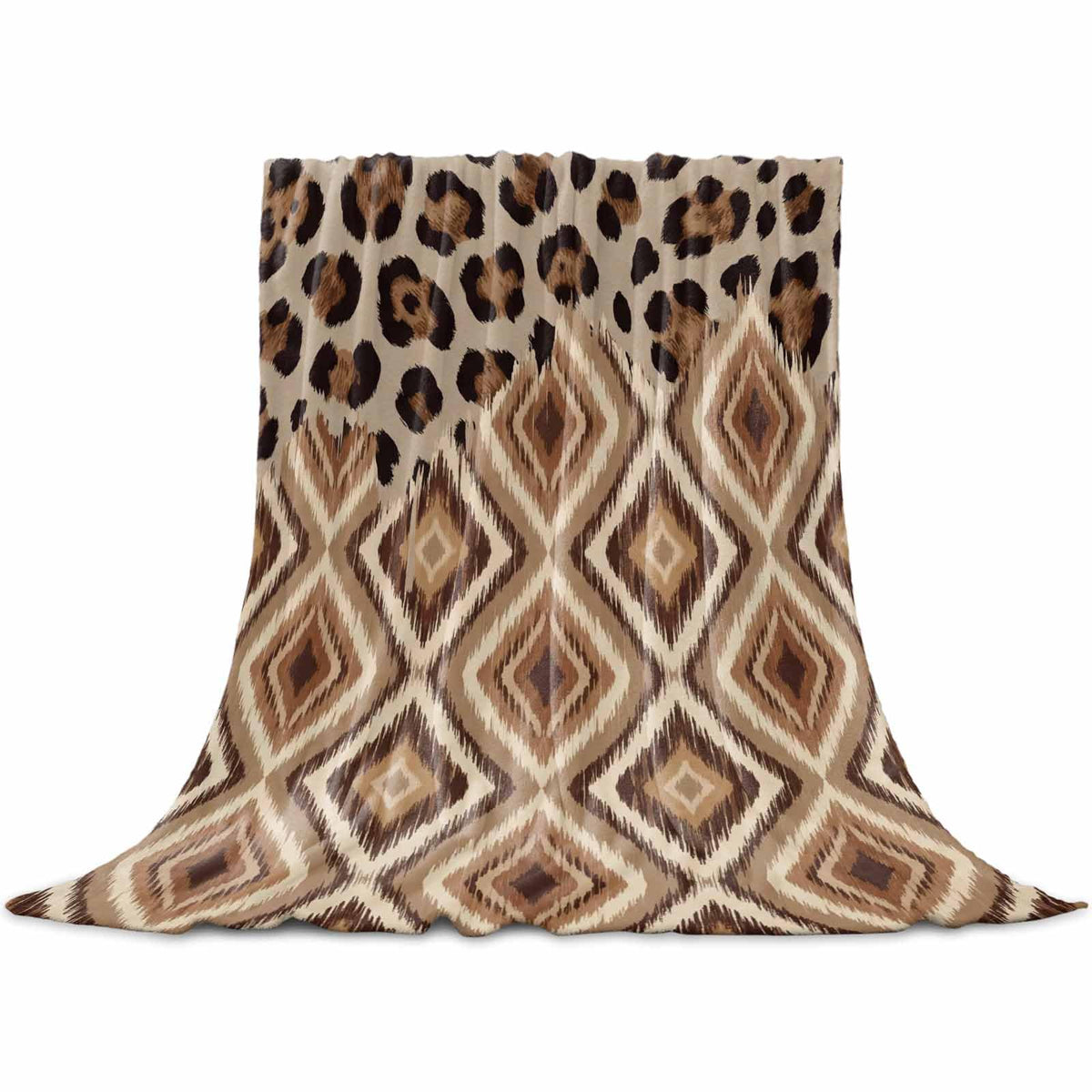Leopard-Print Flannel Throw Blanket