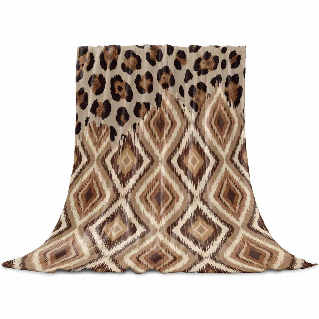 Leopard-Print Flannel Throw Blanket