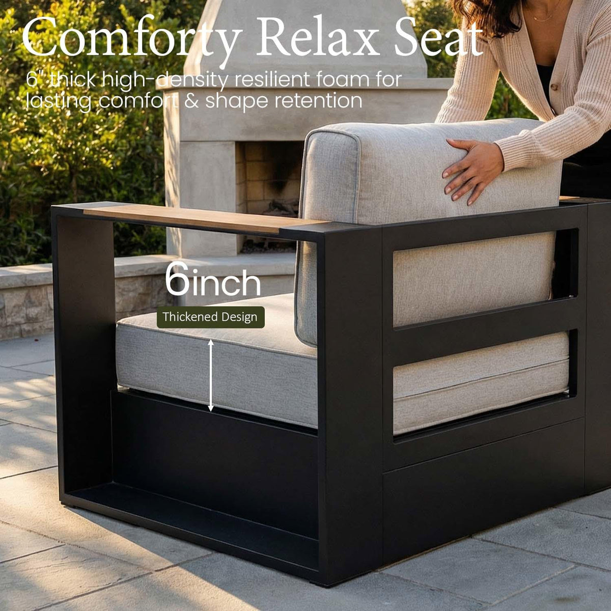 Aluminum Patio Set with Fire Pit Table