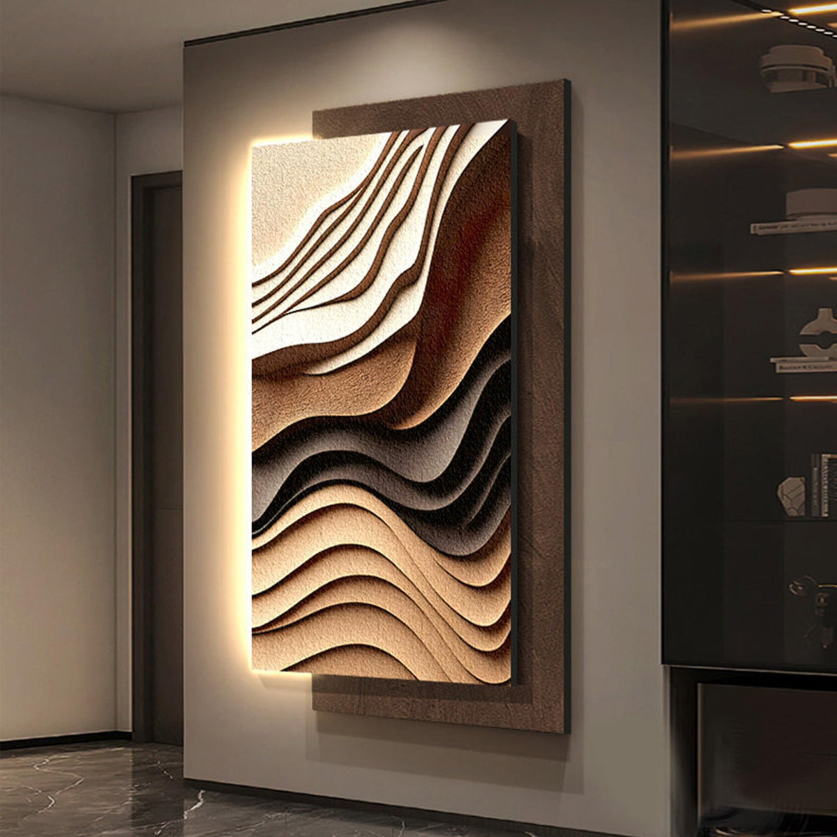 3D Textured Sandstone LED Wall Art