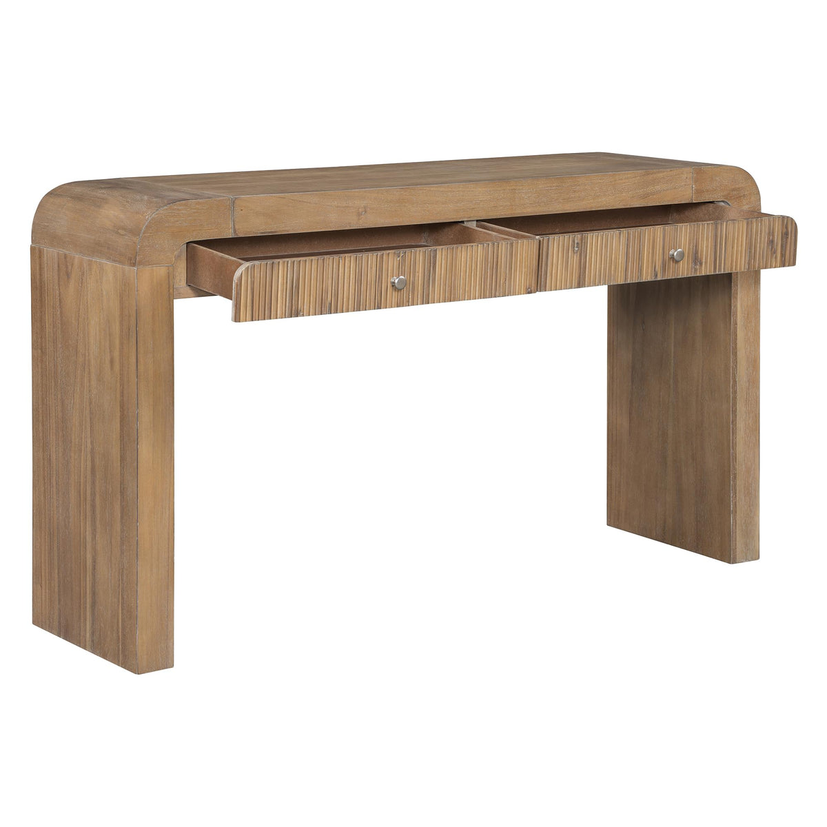 47.24" Fiberglass Entryway Table, Narrow Long Console Table, Modern Wavy Design Sofa Table Entrance Table for Living Room,Foyer,Hallway,No Need Assembly