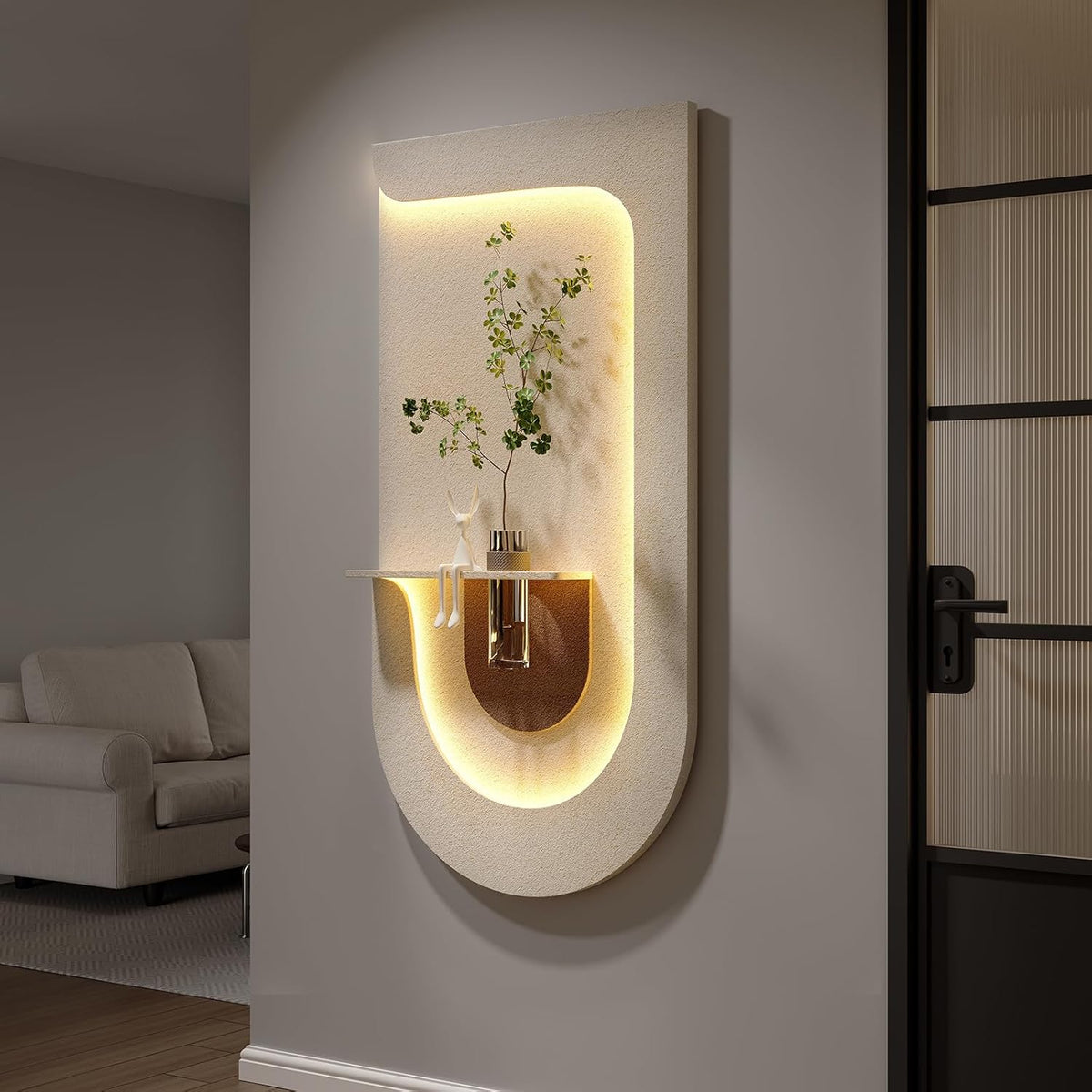 Vertical 3D Textured LED Wall Art