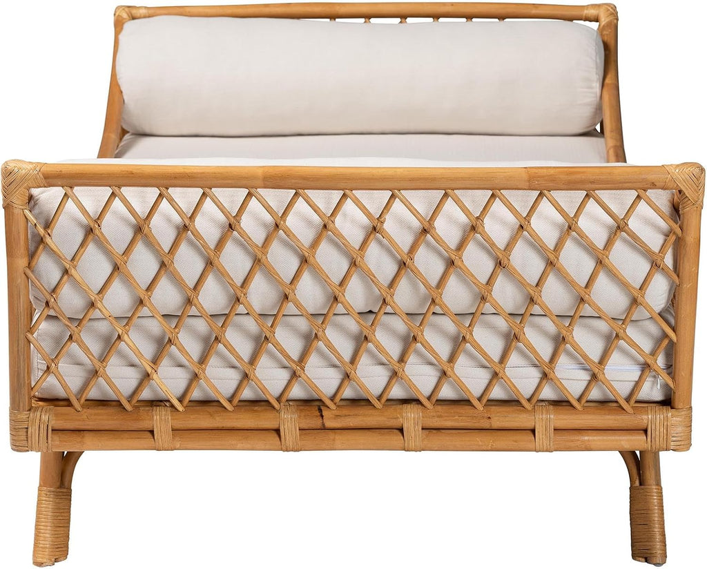 bali & pari Akemi Handwoven Natural Rattan Daybed with Cushion – Boho Coastal