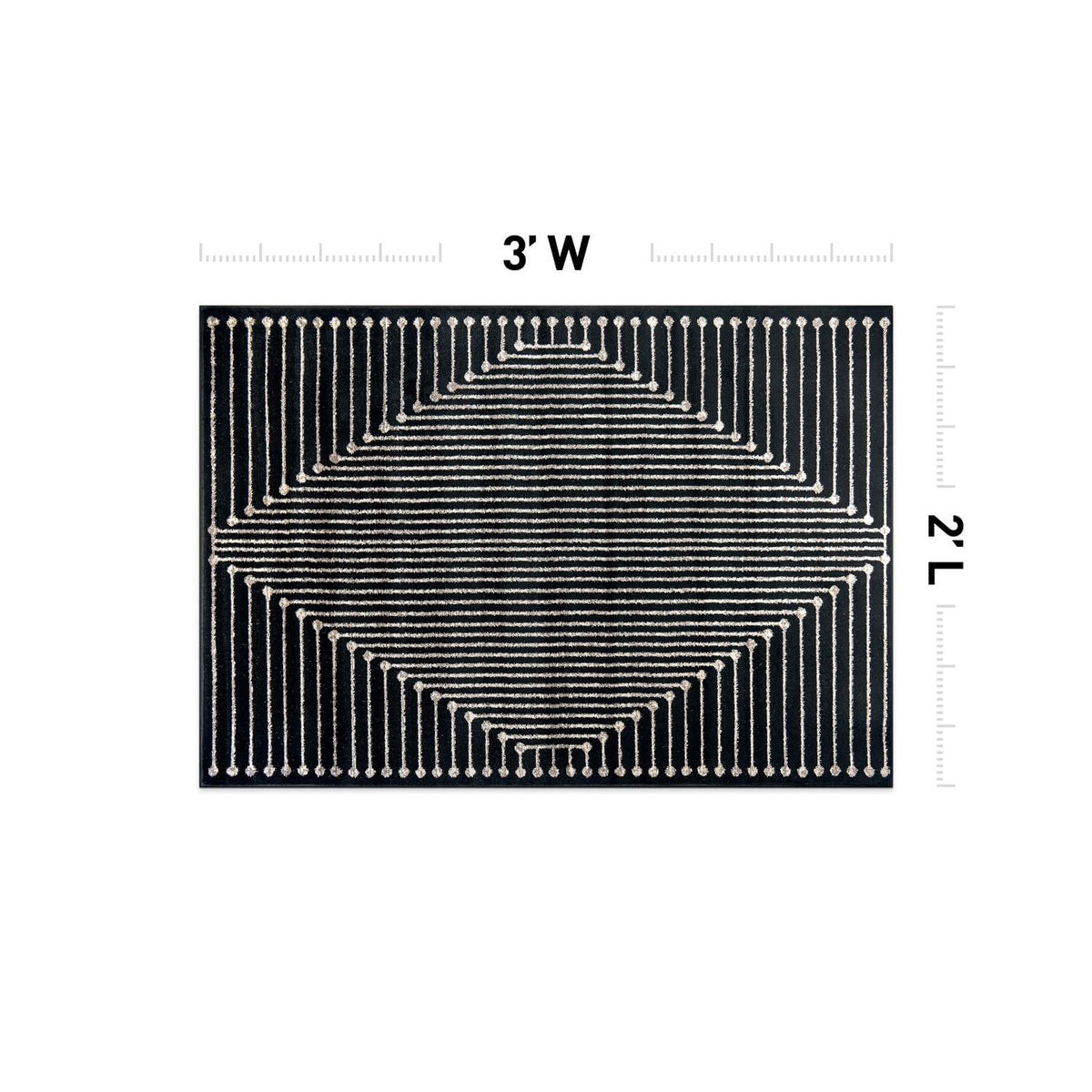 Rugshop Contemporary Bohemian Stripe Area Rug 7'10" x 10' Black