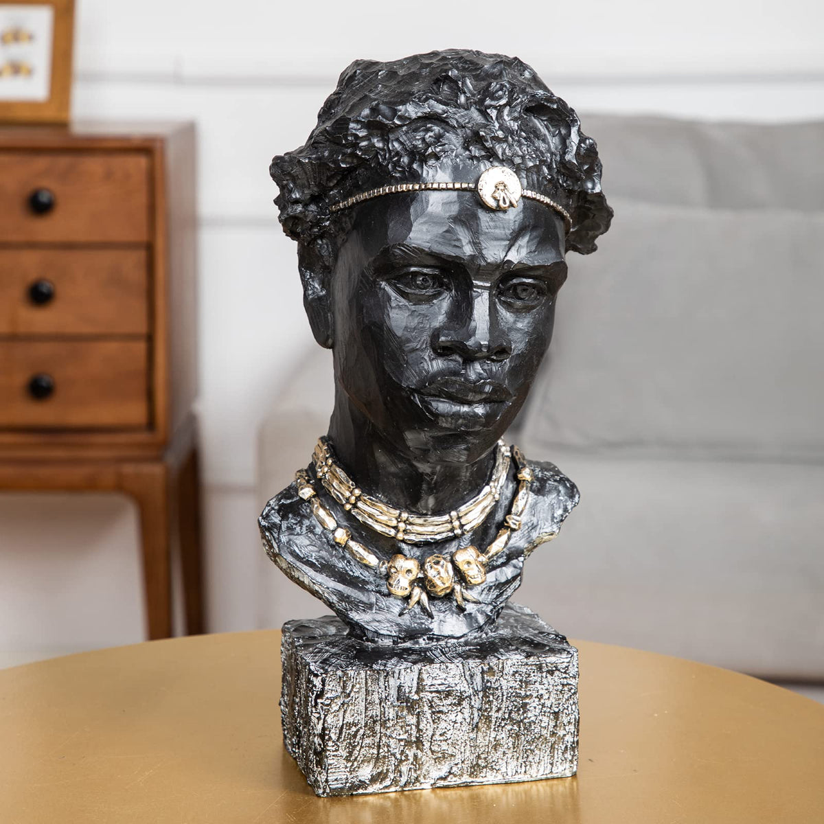 Leekung African Statues for Home Decor, African Art Sculptures Man Statue