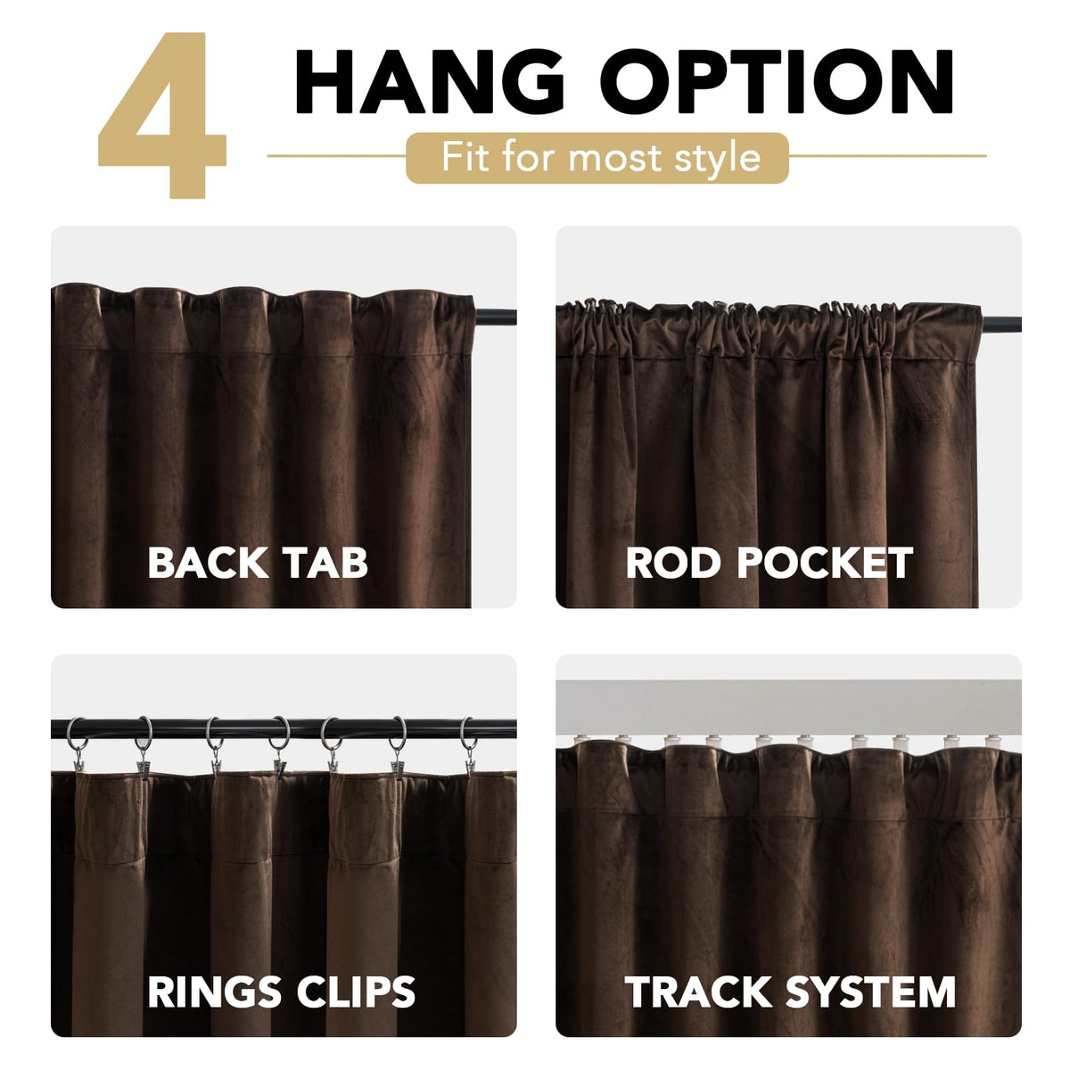 Velvet Color-Block Curtain Set