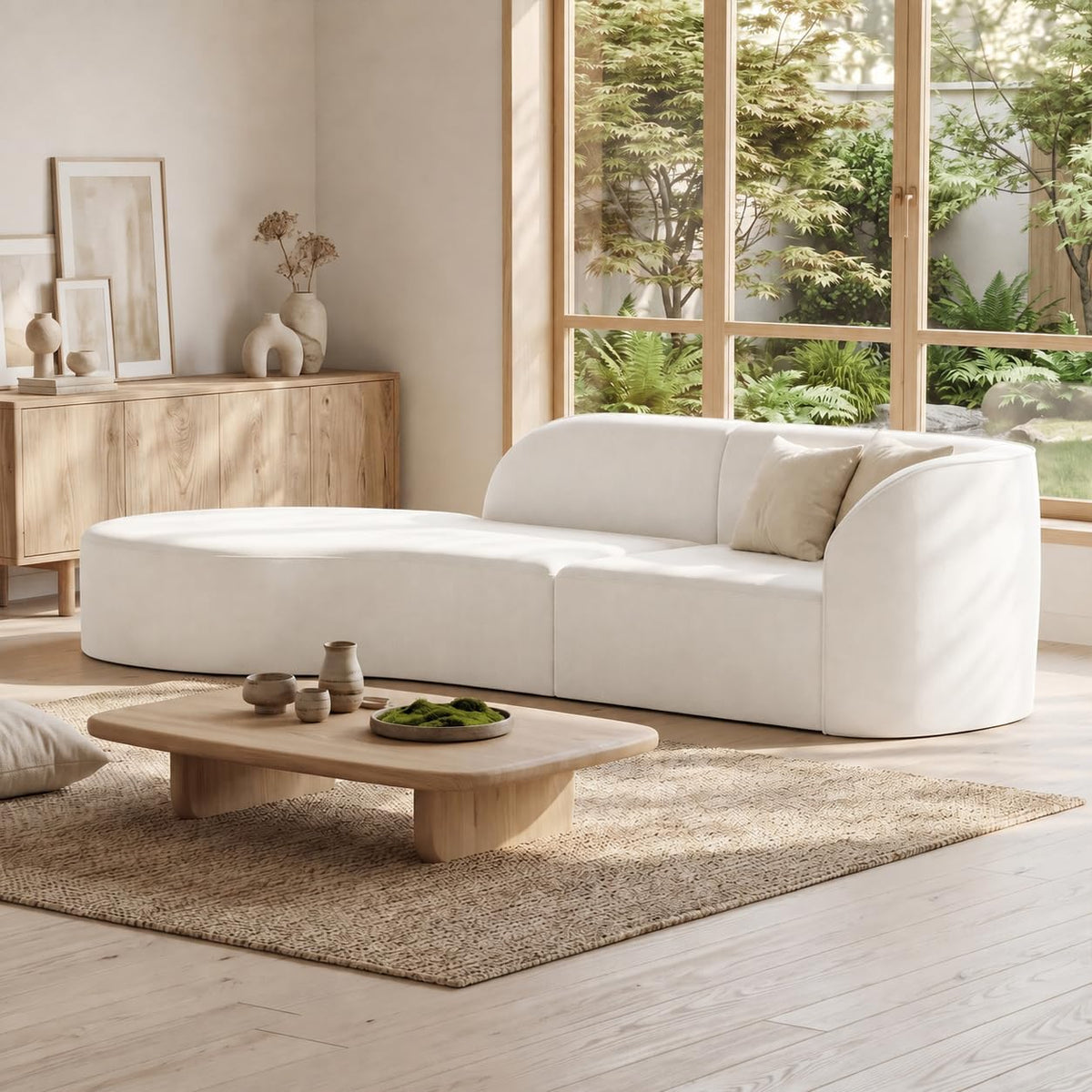 110 Inch Sectional Sofa with Deep Seat Right