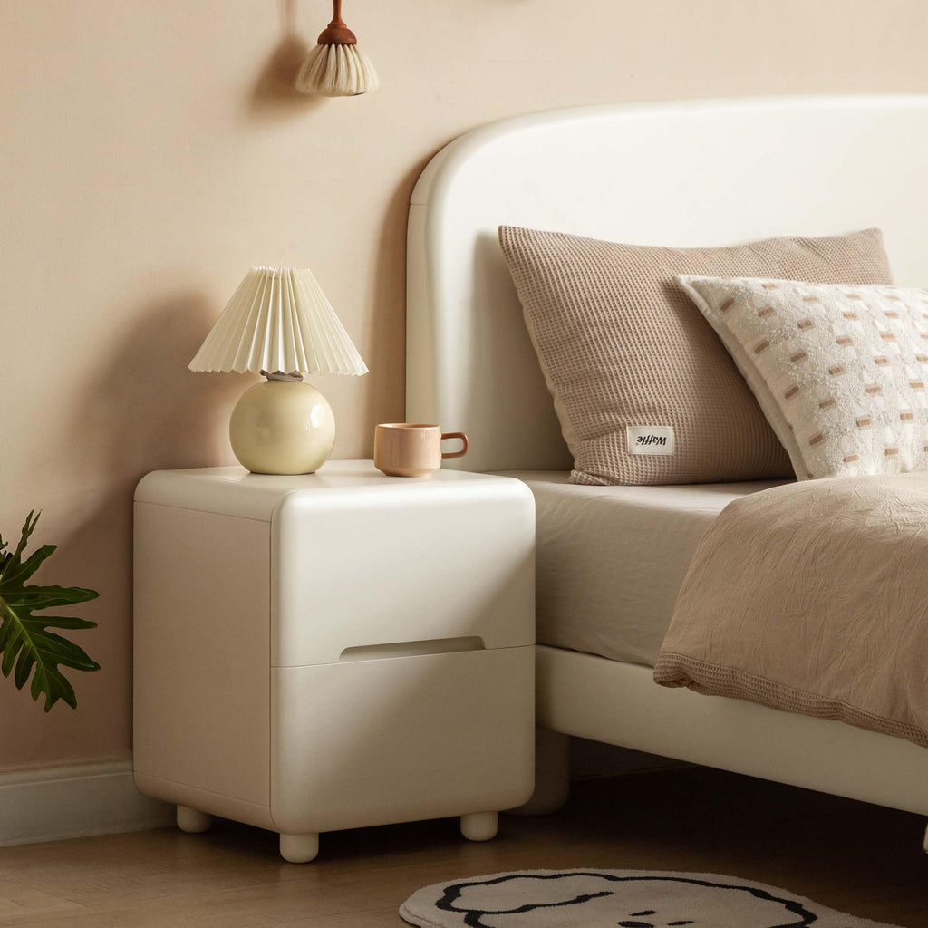 Solid Wood Two-Drawer Nightstand