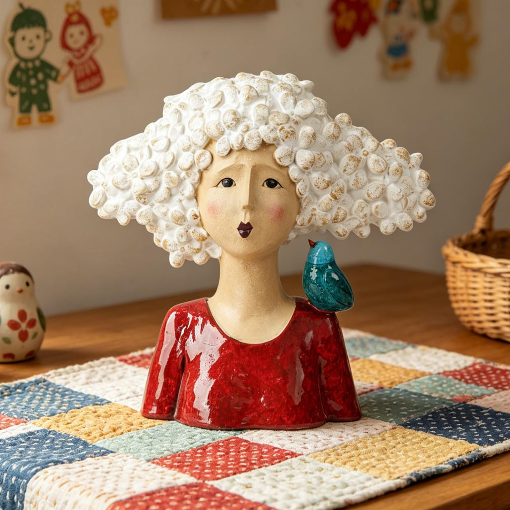 Artistic Frida Kahlo-Inspired Resin Bust Sculpture