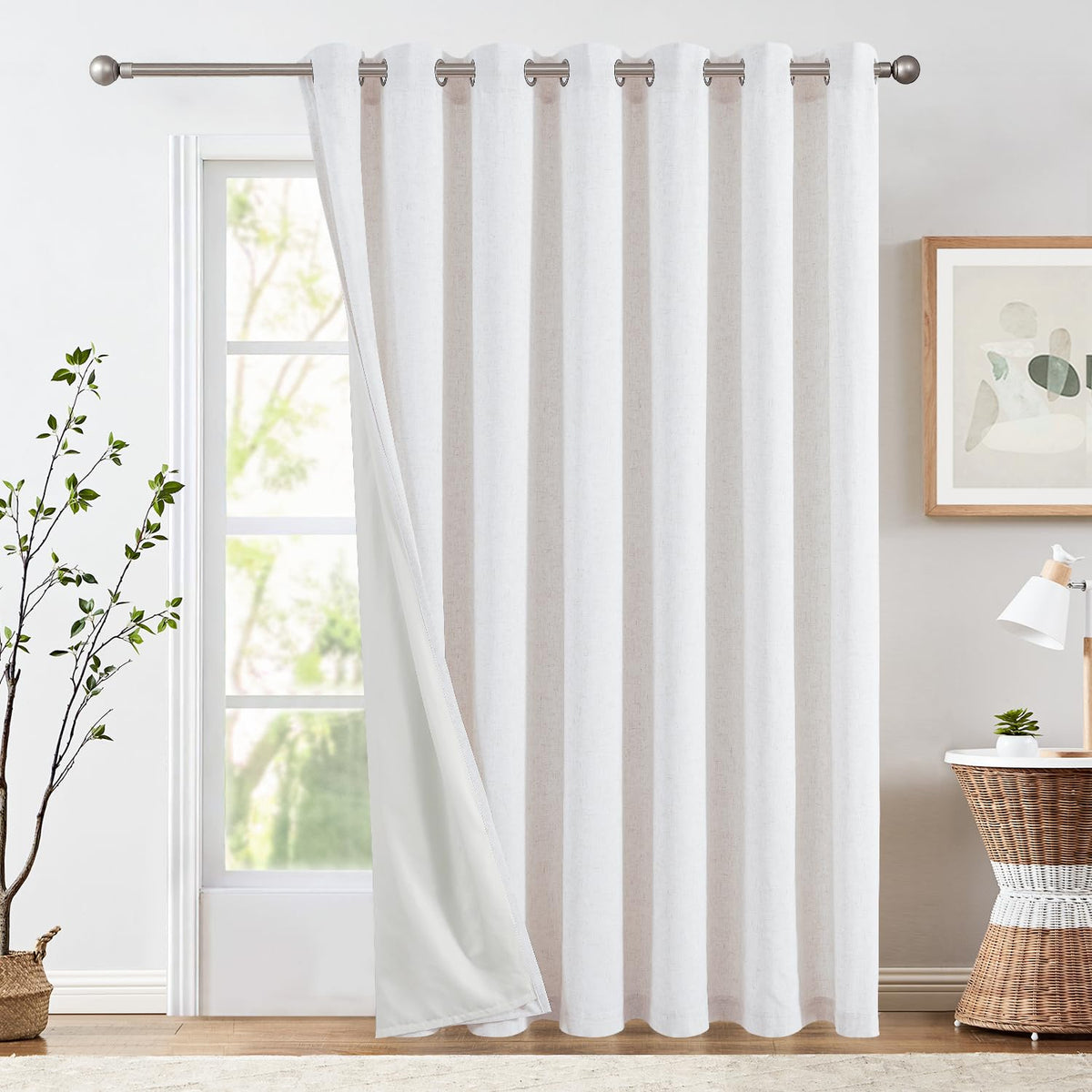 Linen Grommet Curtains, Set of Two