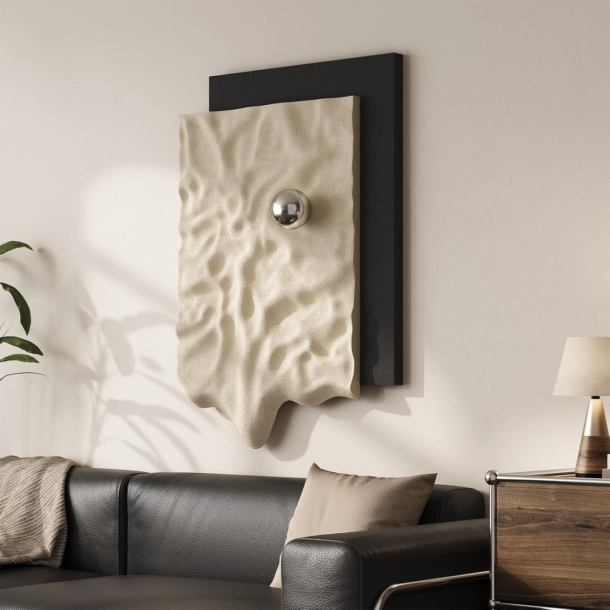 Vertical 3D Textured Abstract Wall Art