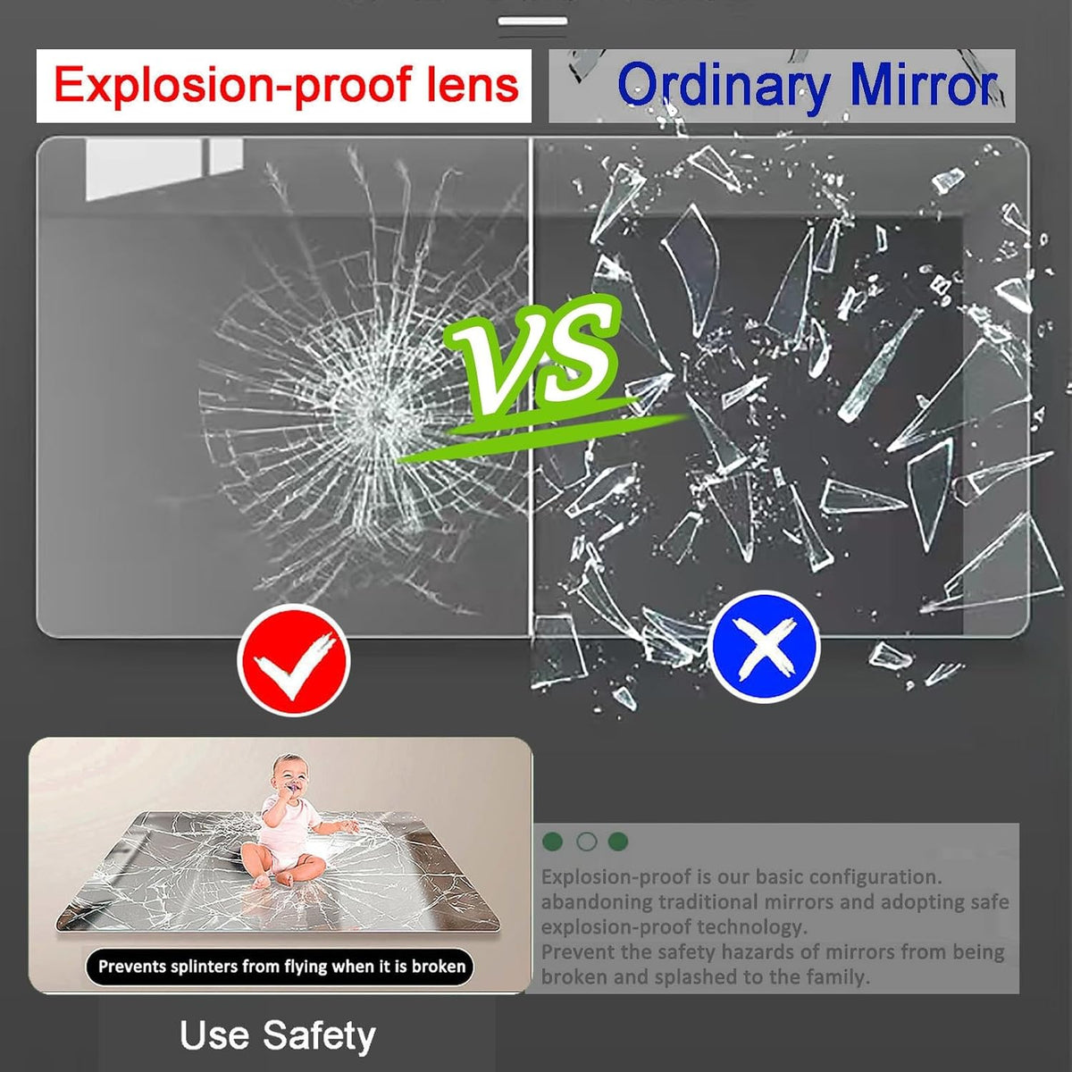 Half-Round LED Vanity Mirror with Motion Sensor