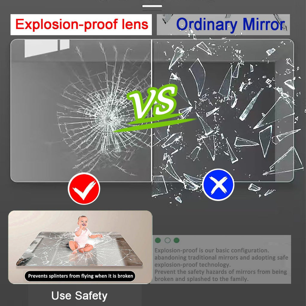 Half-Round LED Vanity Mirror with Motion Sensor