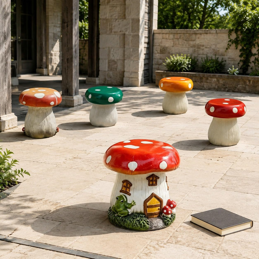 Corn Cob Plant Stand Indoor and Outdoor Resin Garden Stool Drum Seat Accent