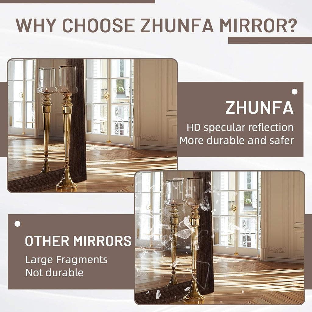 Arched Solid Wood Full-Length Mirror