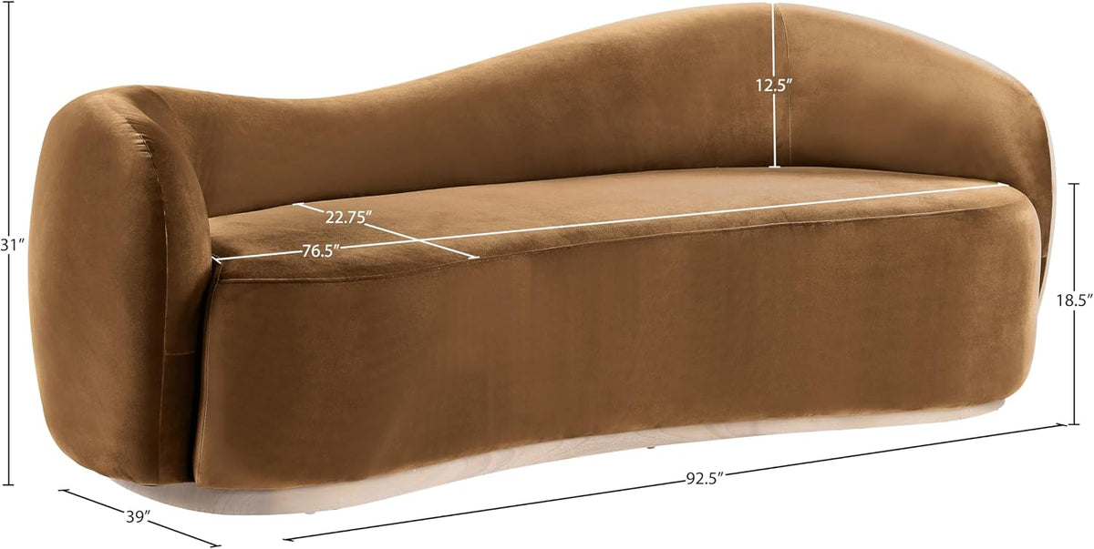 Meridian Gustavo Art Deco Velvet Loveseat
