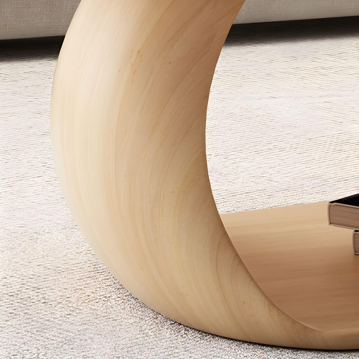 Stone-Top Trestle Coffee Table