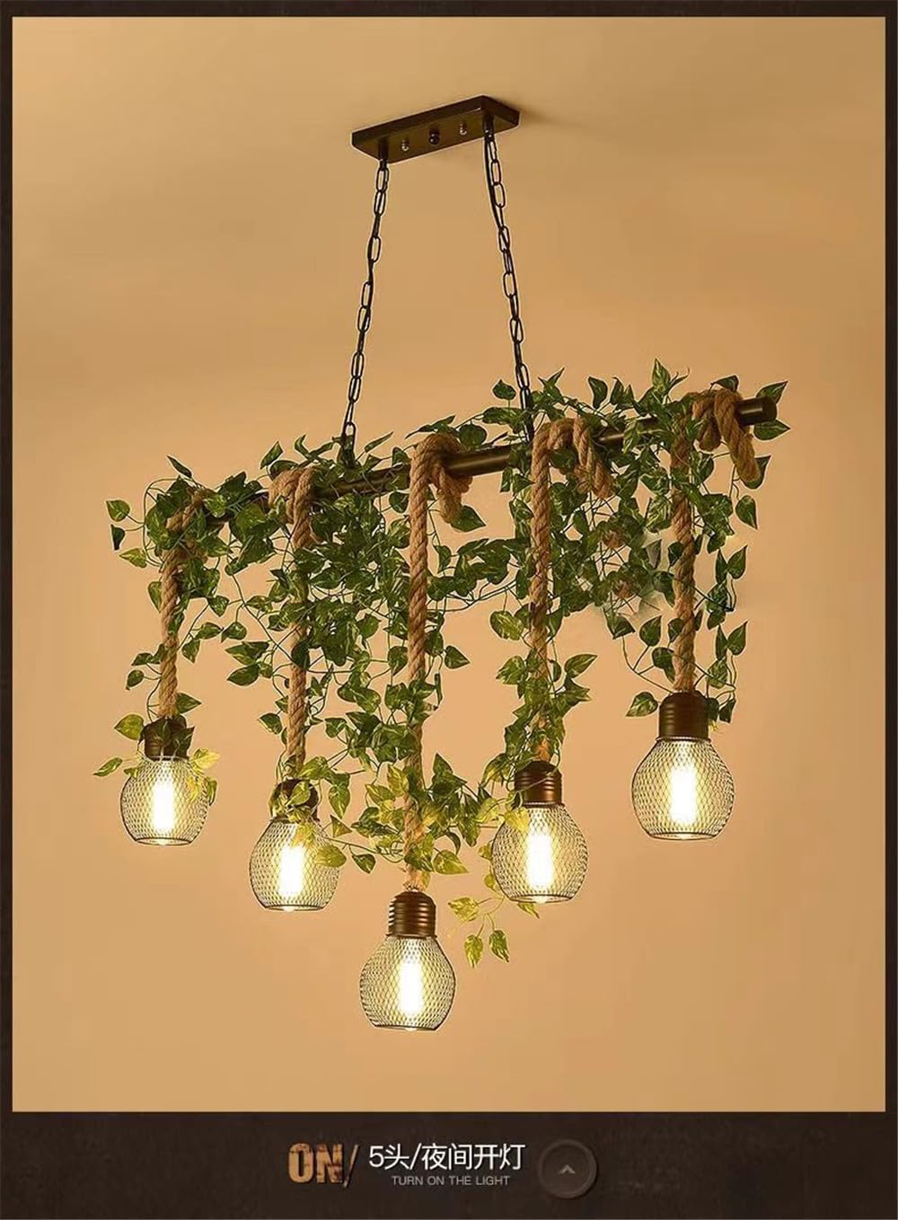 American Pastoral Restaurant Pendant Light LED Retro Creativity Hemp Rope Music