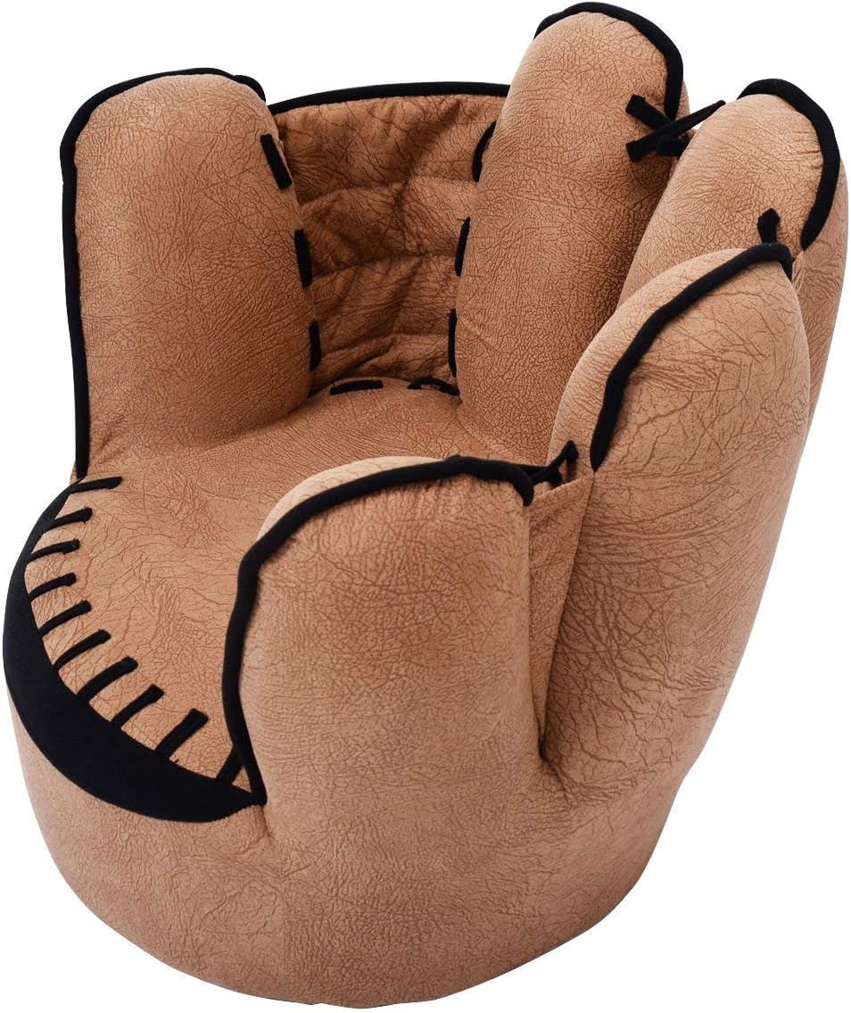 Kids Baseball Glove Toddler Armchair Couch with Solid Wood Frame for Playroom