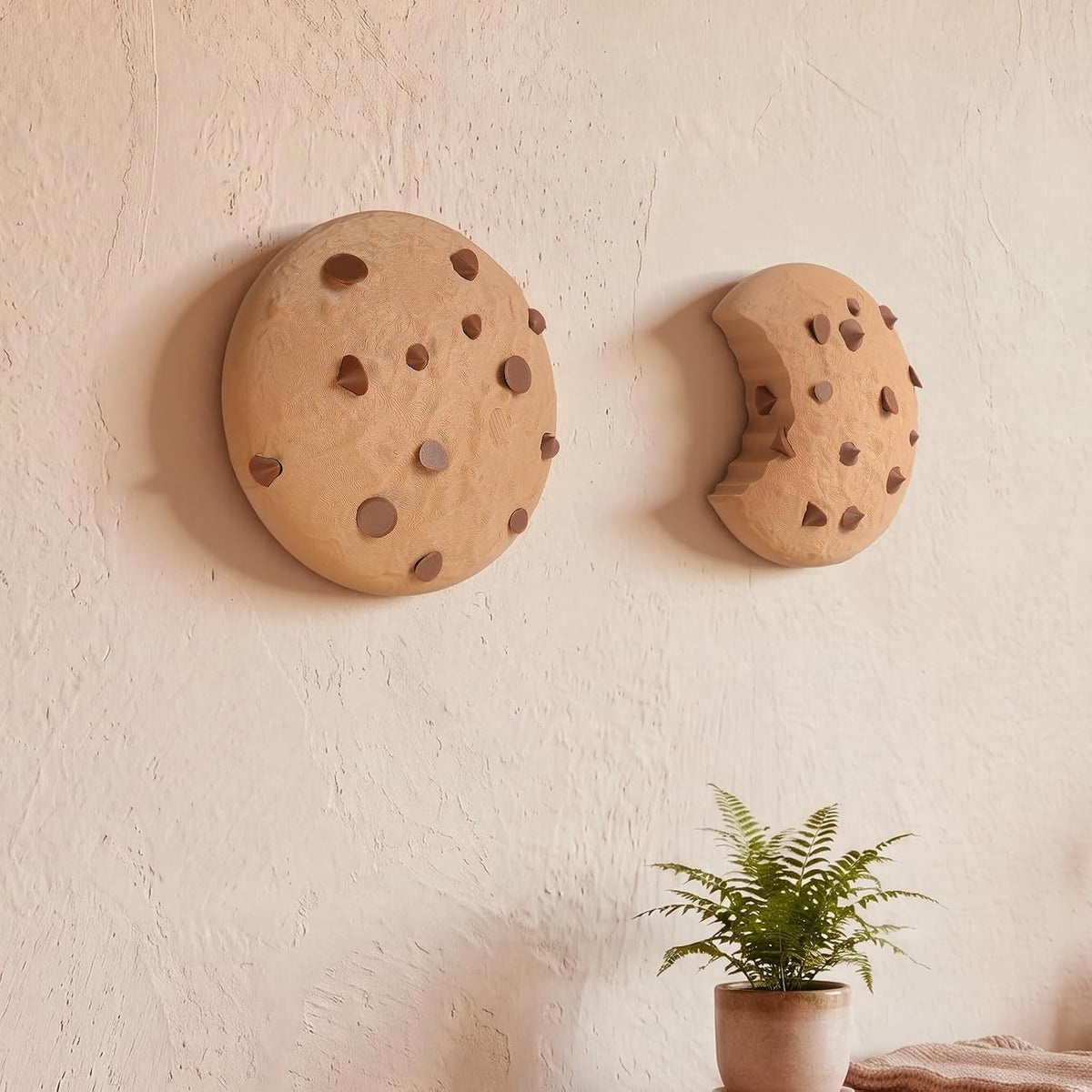Chocolate Chip Cookie 3D Wall Art, Set of Two