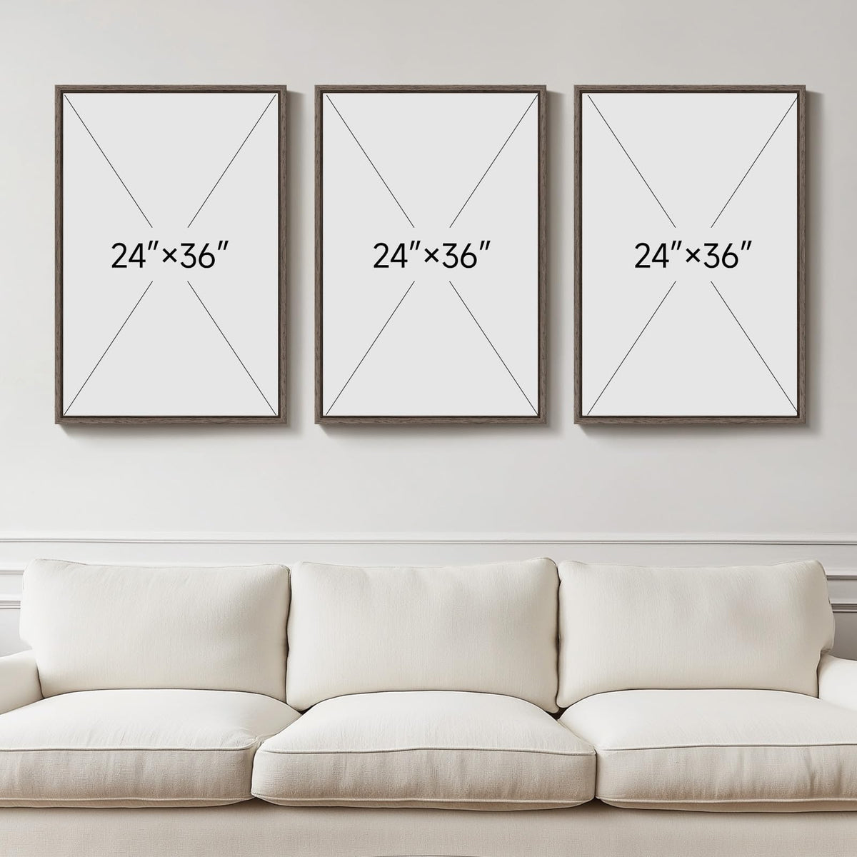 Framed Neutral Tree Ring Wall Art