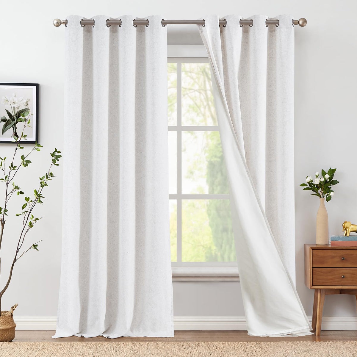 Linen Grommet Curtains, Set of Two
