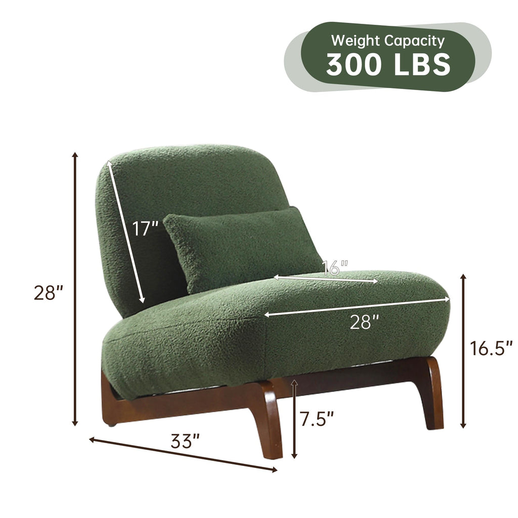 Morden Fort Modern Cloud Sofa Couch - 3 Seater Sherpa Boucle Sofas with Wood Legs