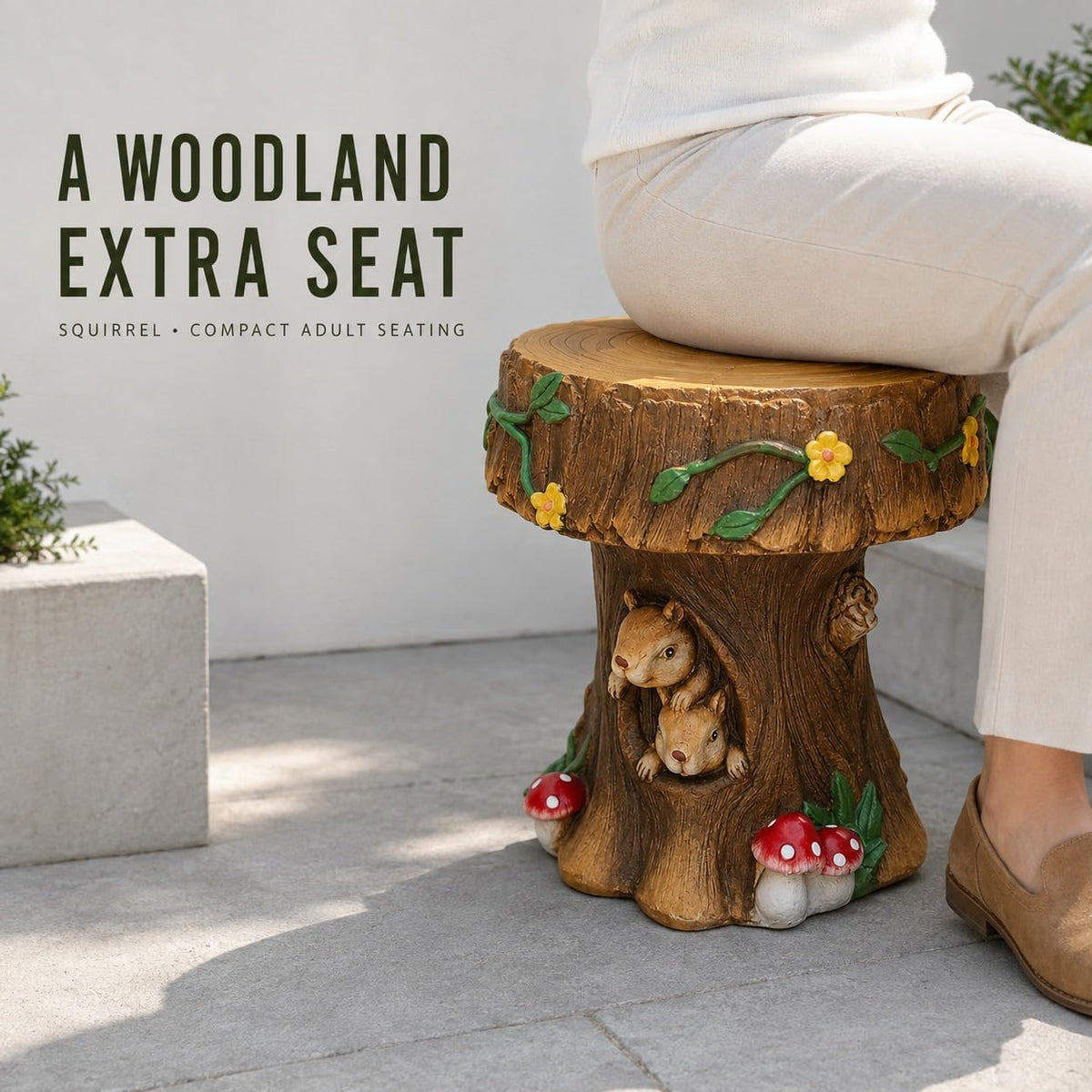 Corn Cob Plant Stand Indoor and Outdoor Resin Garden Stool Drum Seat Accent