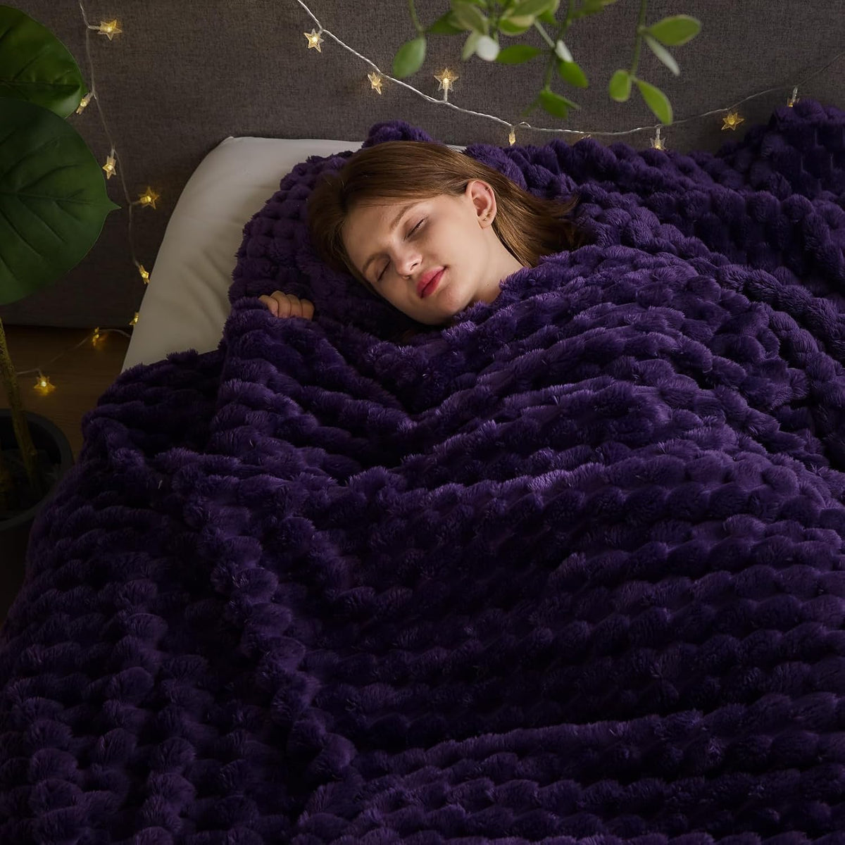 Ribbed Fleece Throw Blanket