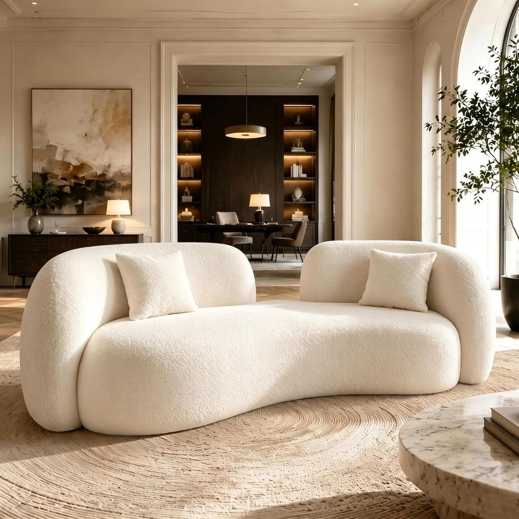 Curved Cream Style Sofa Living Room 2026 new Small Apartment Simple Modern Beauty