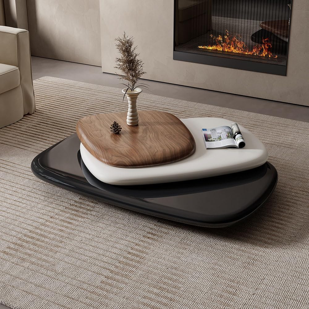 Three-Color Rotating Coffee Table