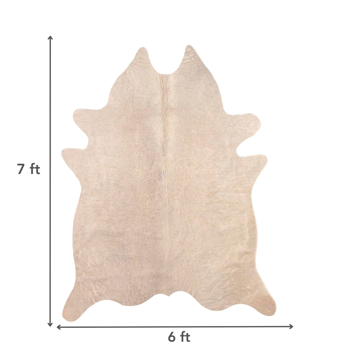 Natural Geneva Cowhide Area Rug, Off-White, 6 ft x 7 ft