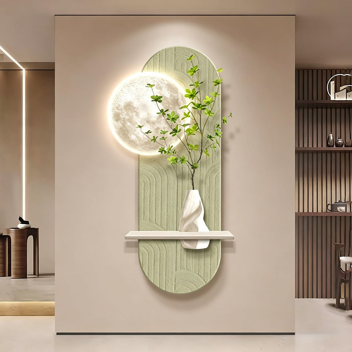 Illuminated Moon Wall Sculpture