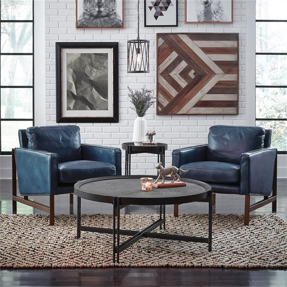 Pemberly Row Cushion Back Modern Leather Club Chair