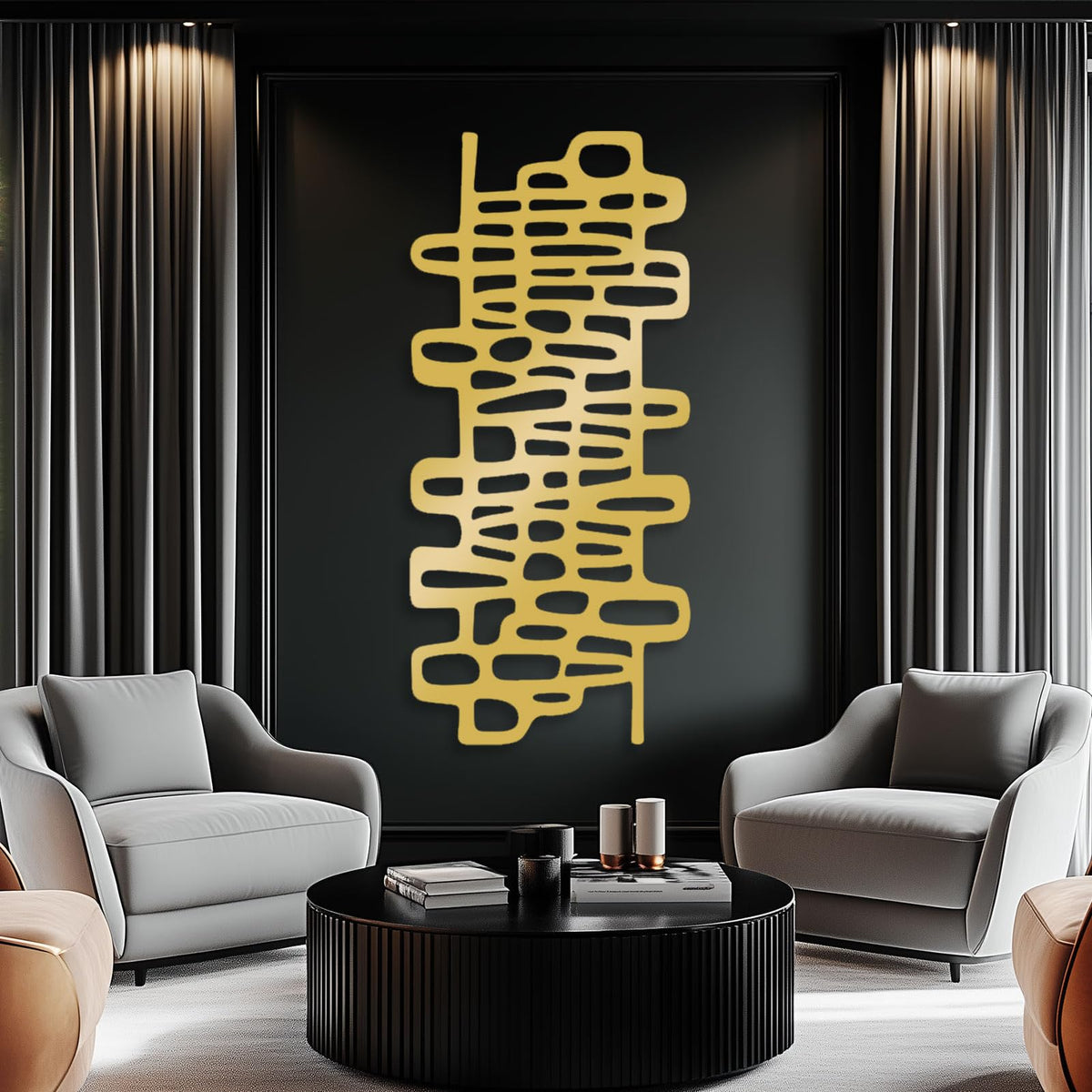 Abstract Circle and Line Metal Wall Art