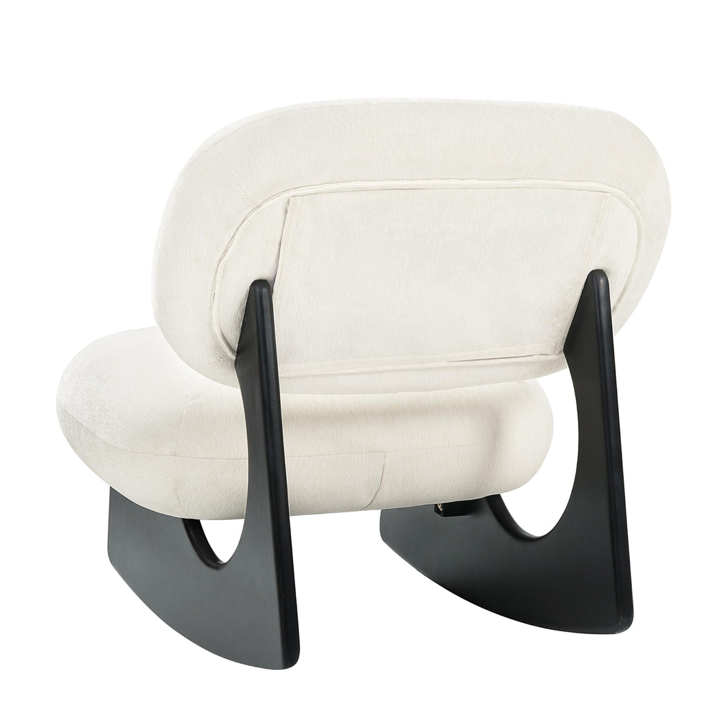 Merax Modern Rocking Chair Accent Glider Chair, Dark Brown