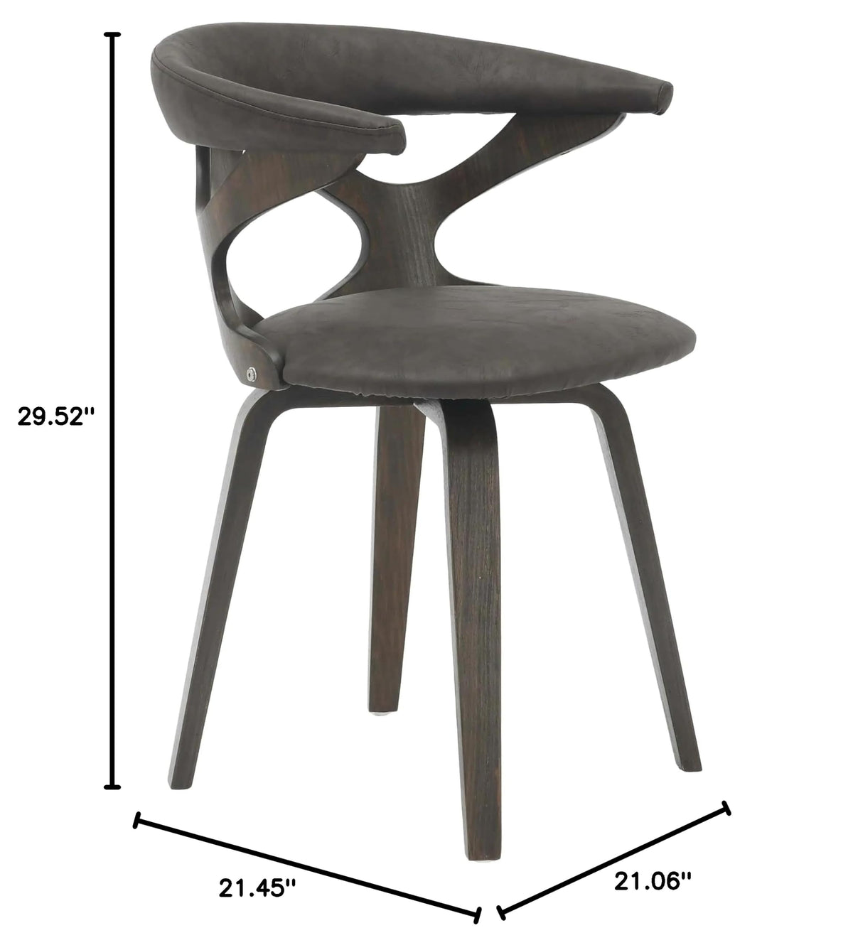 LeisureMod Klyne Leather Dining Chair with Poplar Wood Frame – Mid-Century Wooden