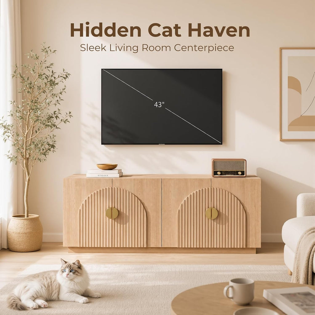 Double Cat Litter Enclosure with Optional Divider