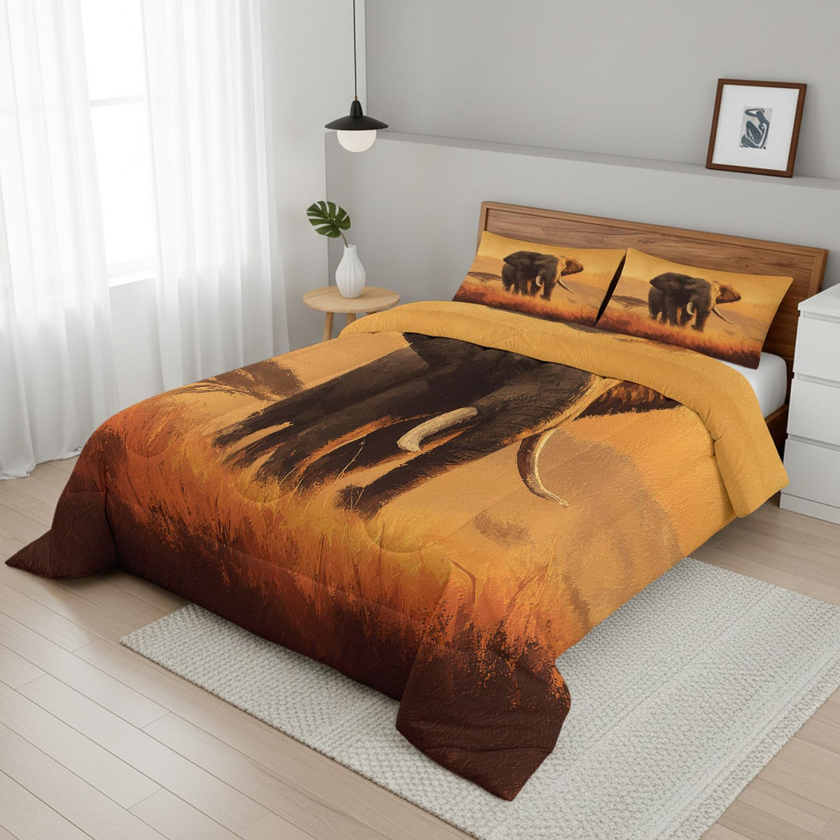 Patchwork Geometric Queen Size Comforter Sets 3 Piece