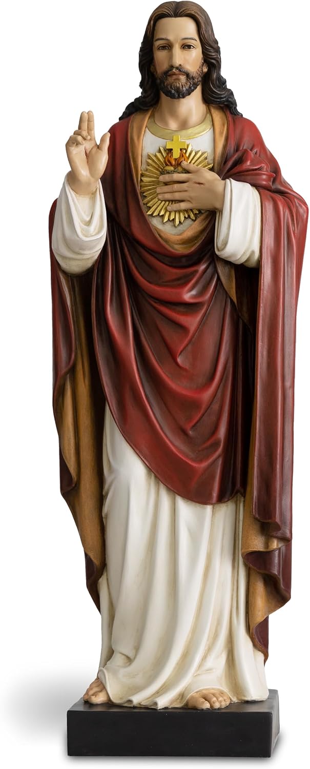 DevotedWalls 24.75-inch Large Sacred Heart of Jesus Statue
