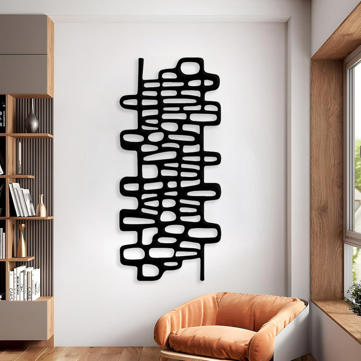 Abstract Circle and Line Metal Wall Art