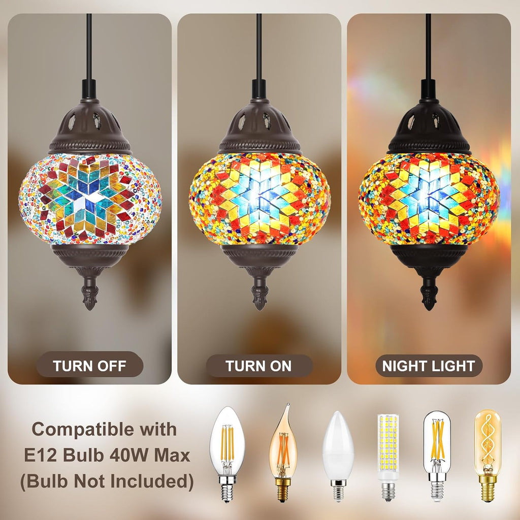 Turkish Mosaic Floor Lamp, 5 Globes Moroccan Lamp Stained Glass
