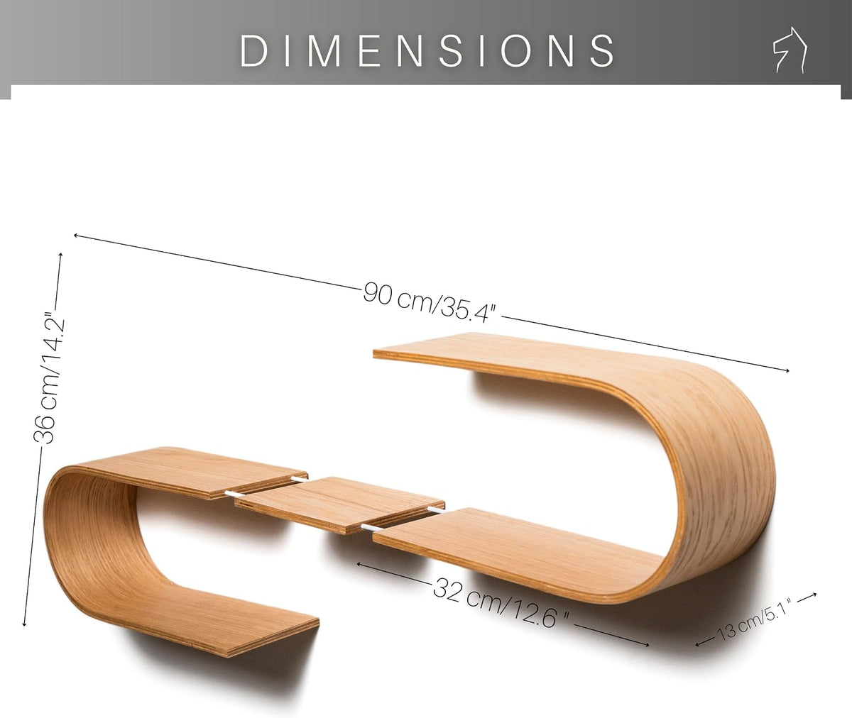 Geometric Oval Floating Wall Shelf