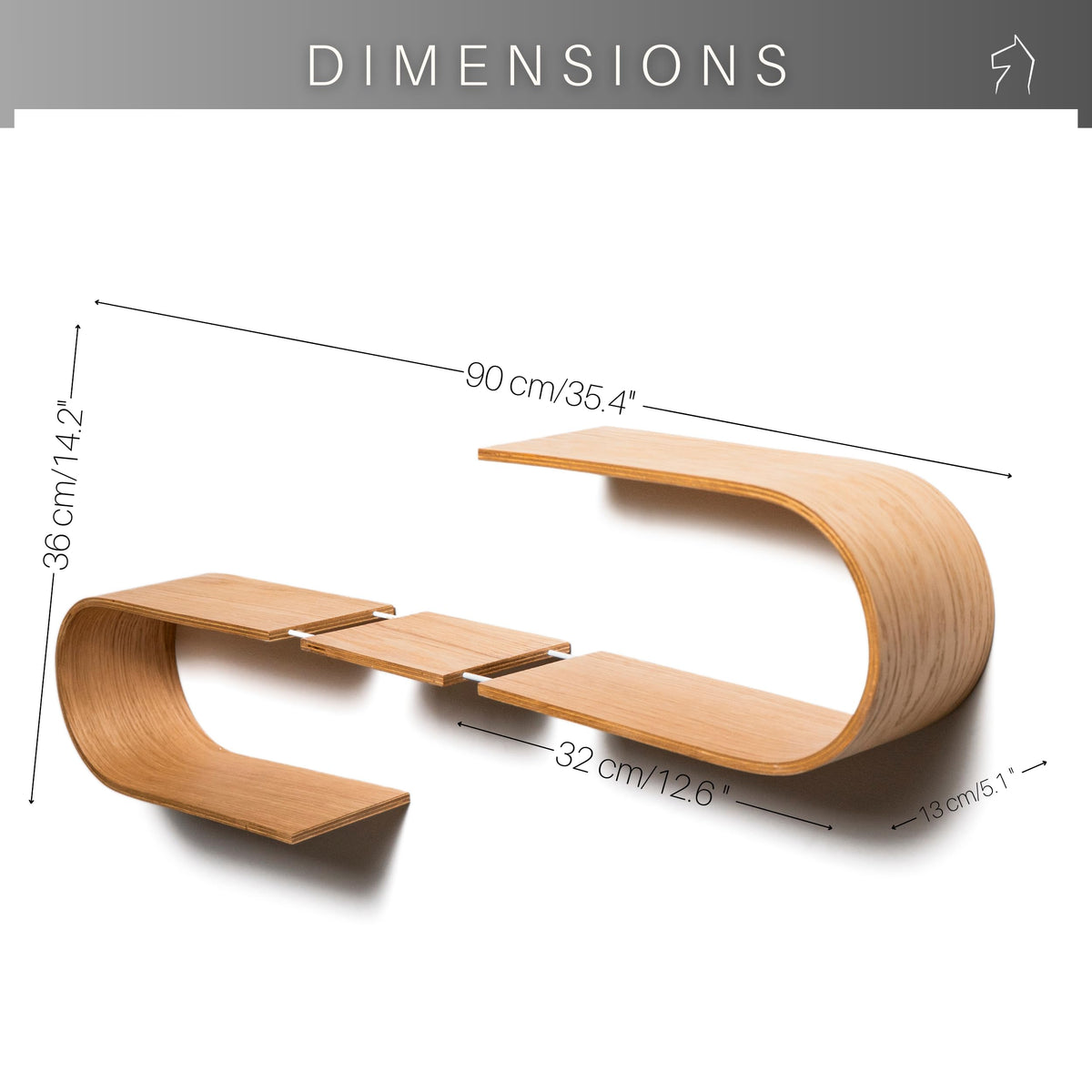 Geometric Oval Floating Wall Shelf