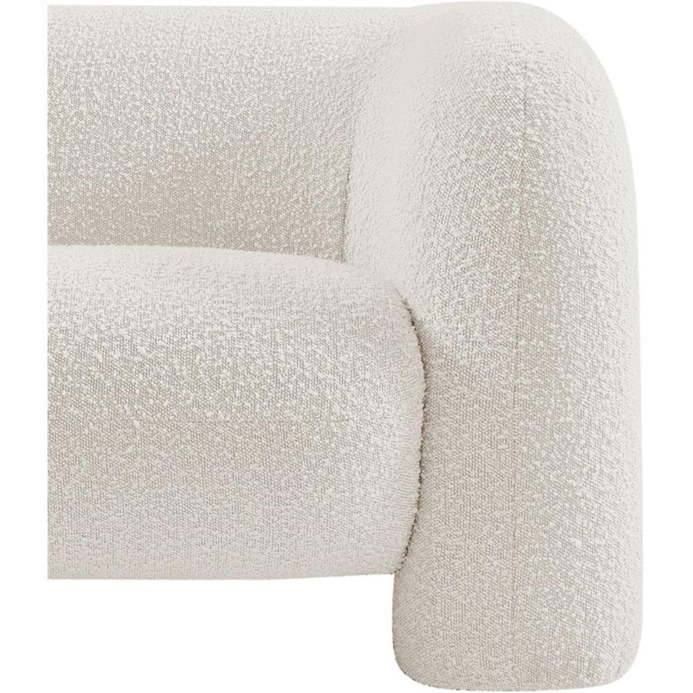 Art Deco Bouclé Accent Chair with Ball Pillow
